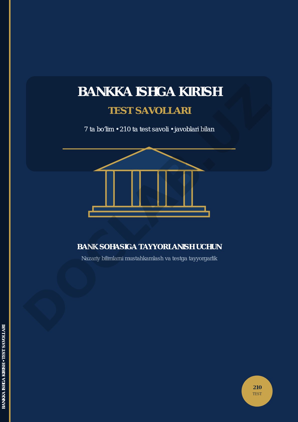 Bankka ishga kirish test savollari