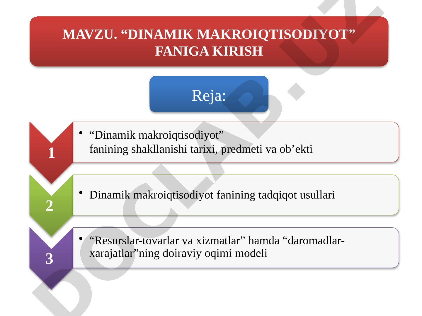 Dinamik makroiqtisodiyot faniga kirish