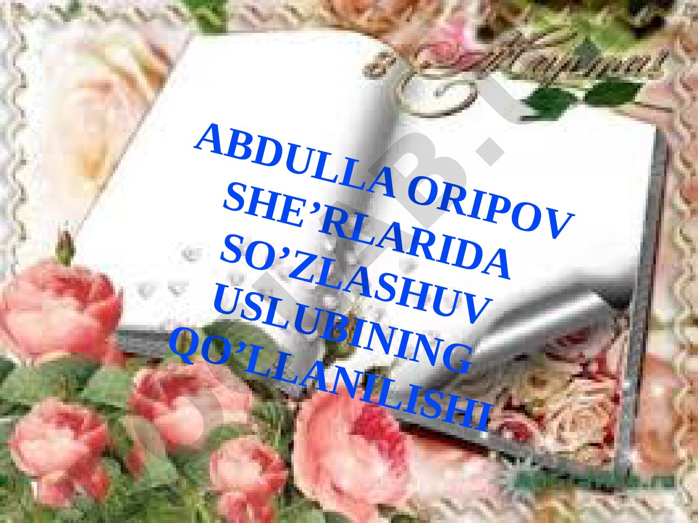 Abdulla Oripov she’rlarida so’zlashuv uslubining qo’llanilishi