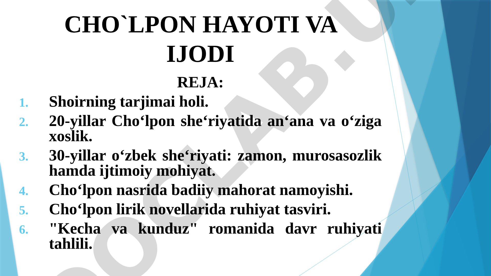 Cho'lpon hayoti va ijodi