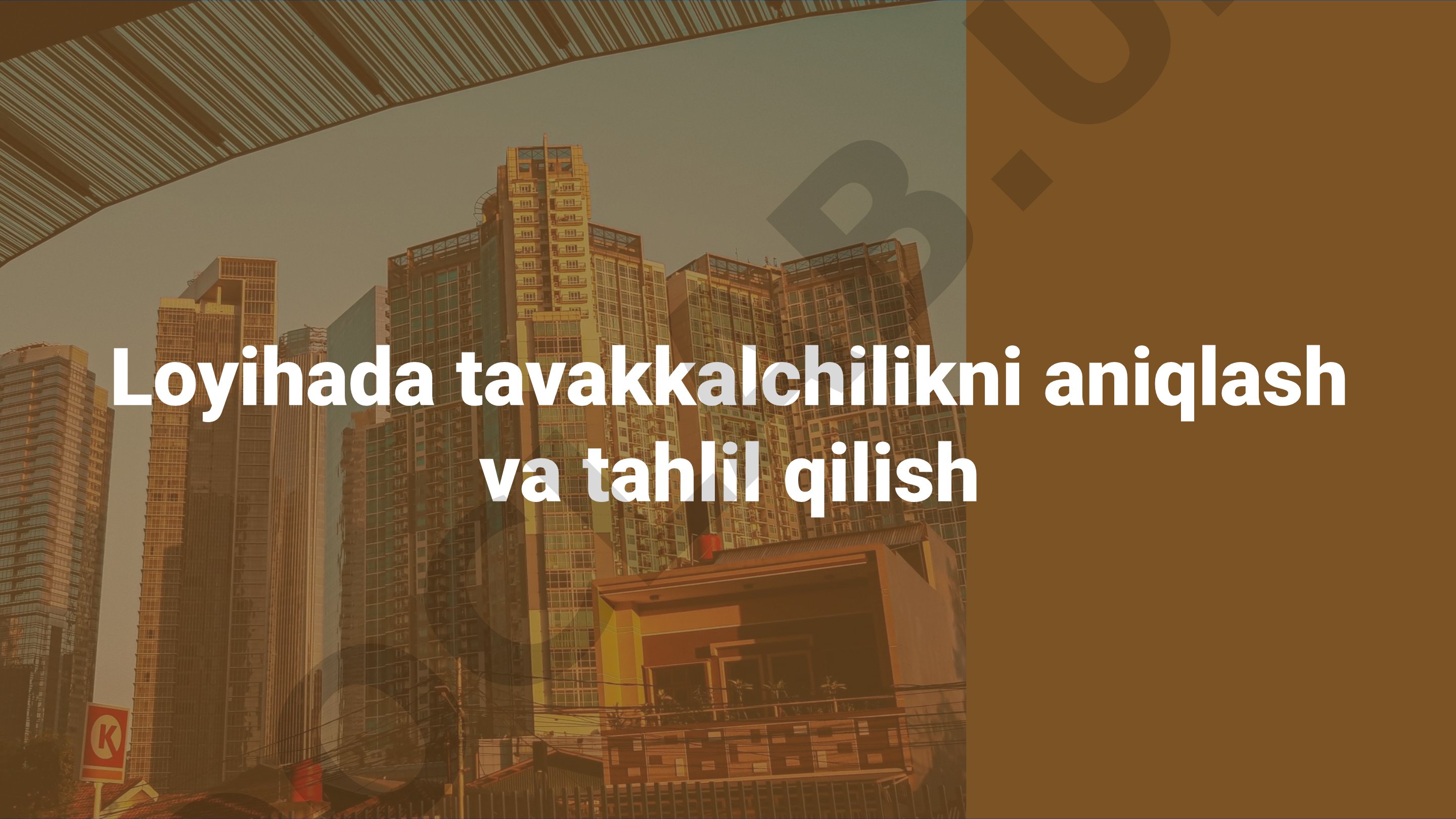 Loyihada tavakkalchilikni aniqlash va tahlil qilish
