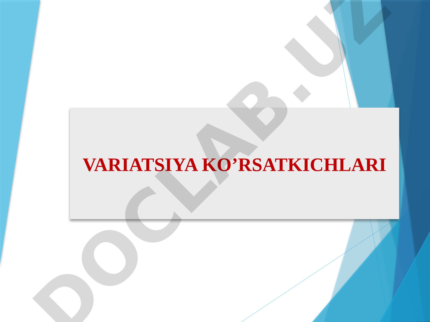 Variatsiya, asimmetriya va ekssess ko‘rsatkichlari