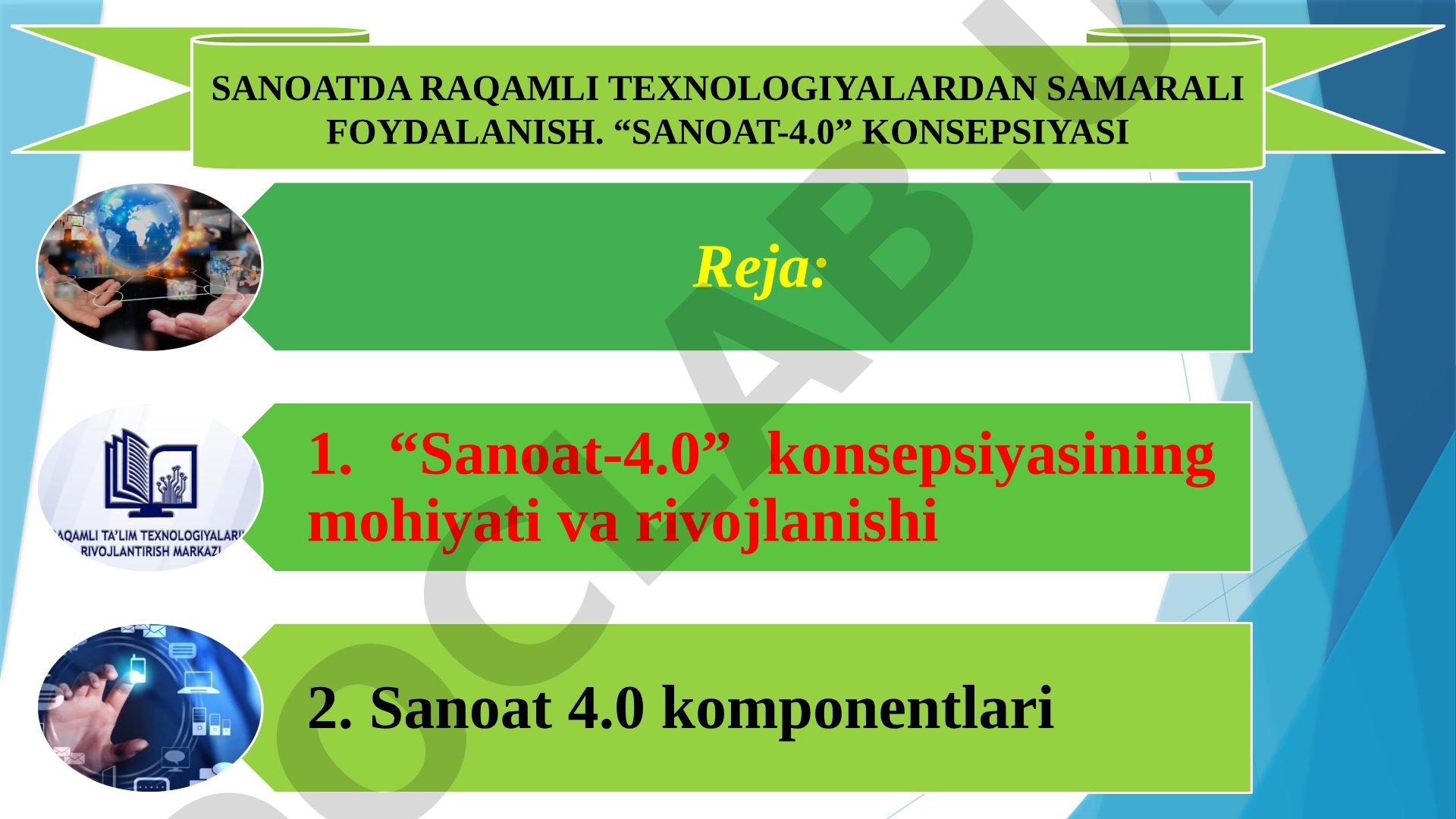 Sanoatda raqamli texnologiyalardan samarali foydalanish. “Sanoat-4.0” konsepsiyasi