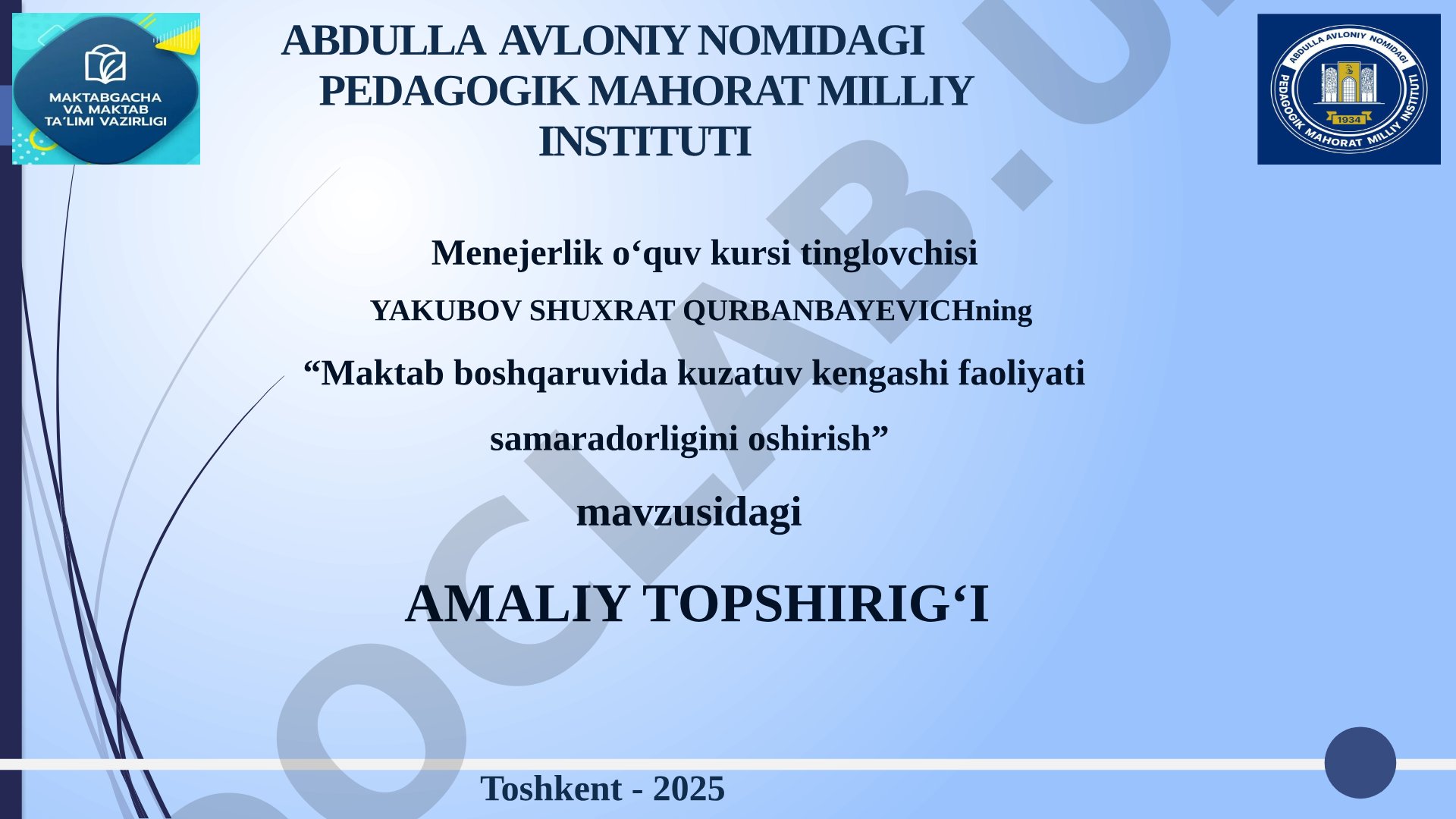 Maktab boshqaruvida kuzatuv kengashi faoliyati samaradorligini oshirish