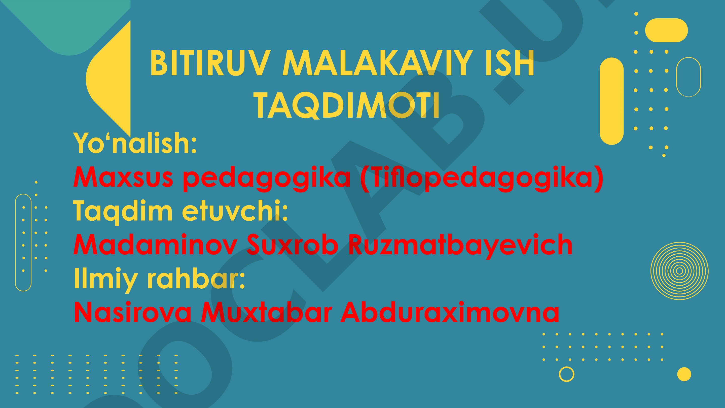 Ko‘rishda nuqsoni bo‘lgan bolalar psixologiyasini o‘rganish metodlari