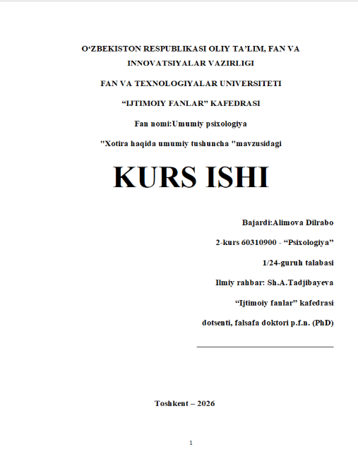 Xotira haqida umumiy tushuncha