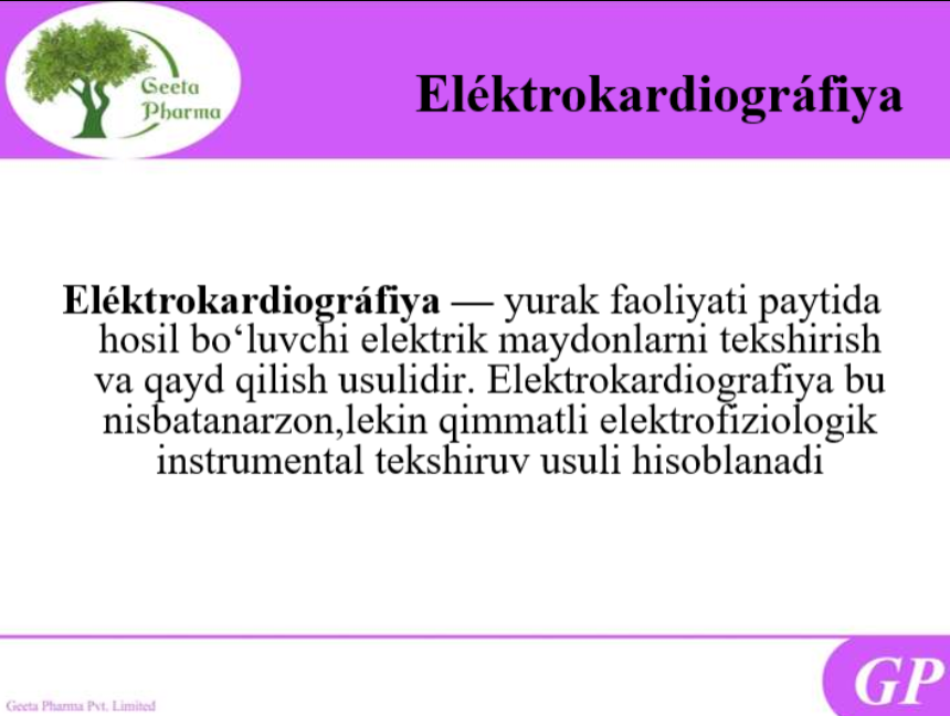 EKG tarmoqlari va yurak funksiyalarining buzilishlari