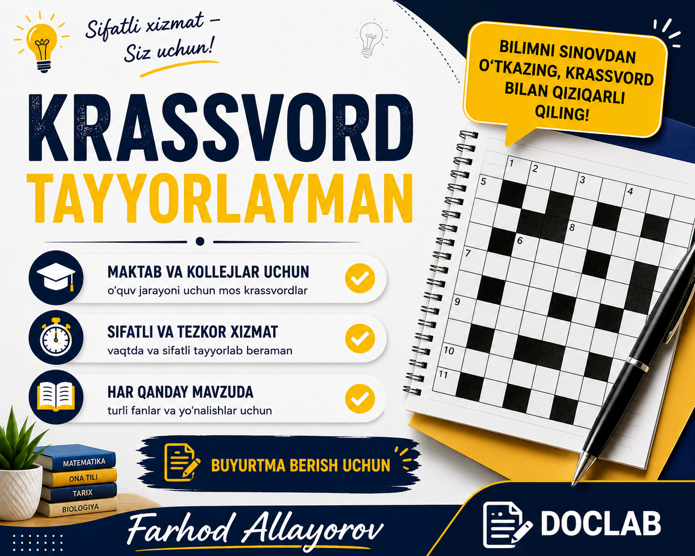 Krassword tayyorlayman