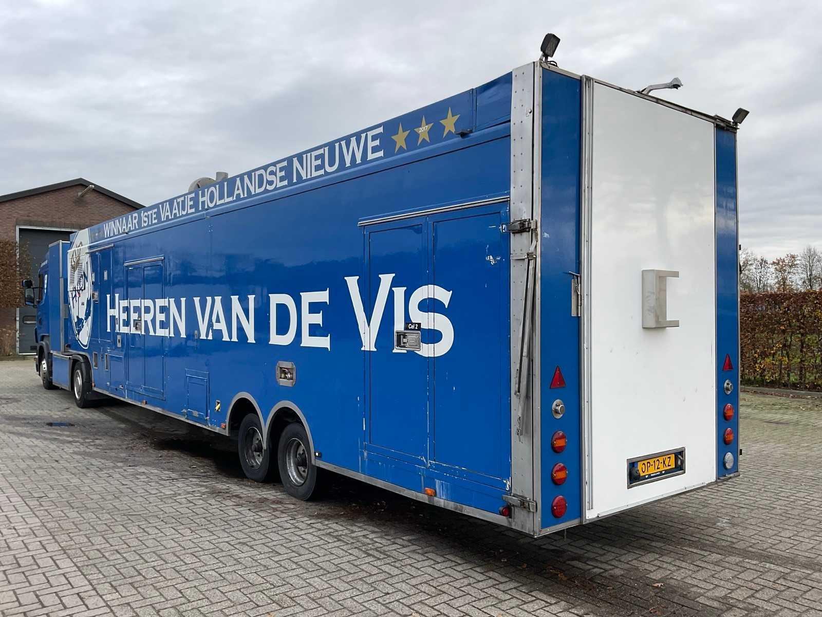 Ruysschaert SR16TP verkoopoplegger (1997) met Scania R400 trekker (2012), complete visverkoopcombinatie