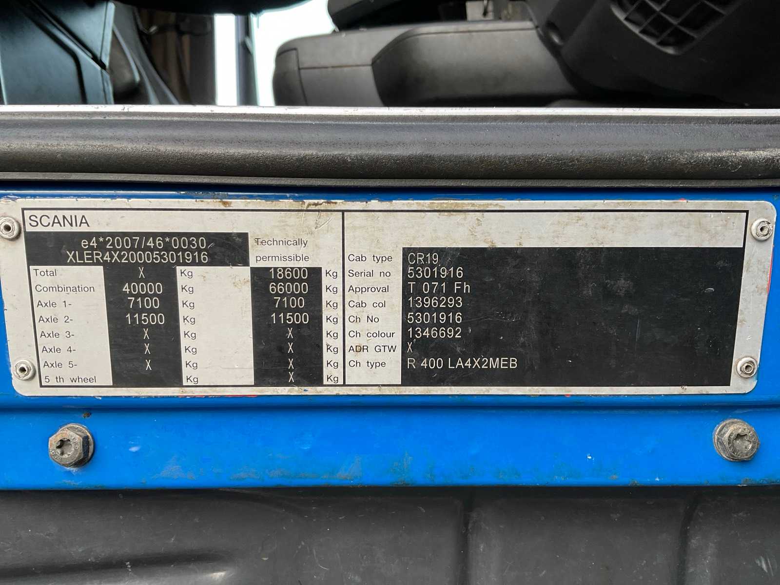 Ruysschaert SR16TP verkoopoplegger (1997) met Scania R400 trekker (2012), complete visverkoopcombinatie