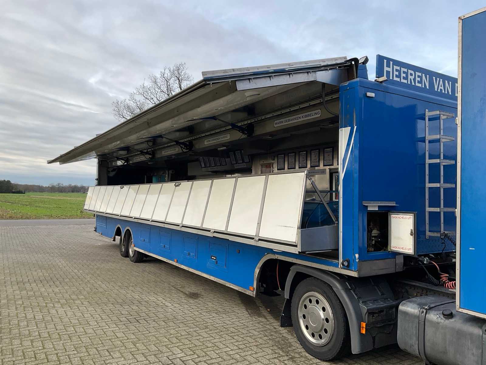 Ruysschaert SR16TP verkoopoplegger (1997) met Scania R400 trekker (2012), complete visverkoopcombinatie