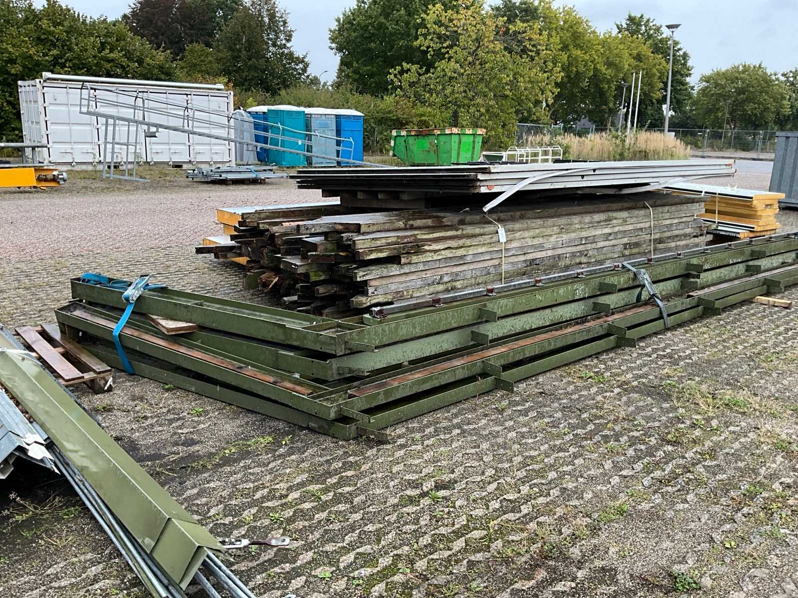 Gedemonteerde kapschuur 20 x 15 m met nieuwe Falk dakplaten