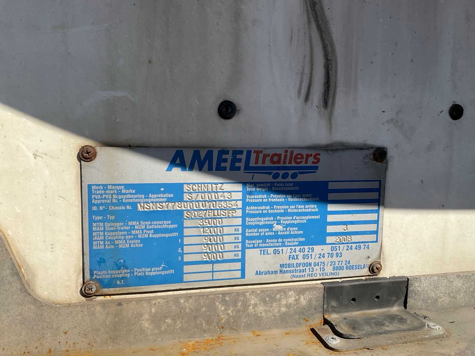 Schmitz Cargobull SKO24/L-13.4 FP 45 Cool koeltrailer (2008) met Carrier Maxima I300