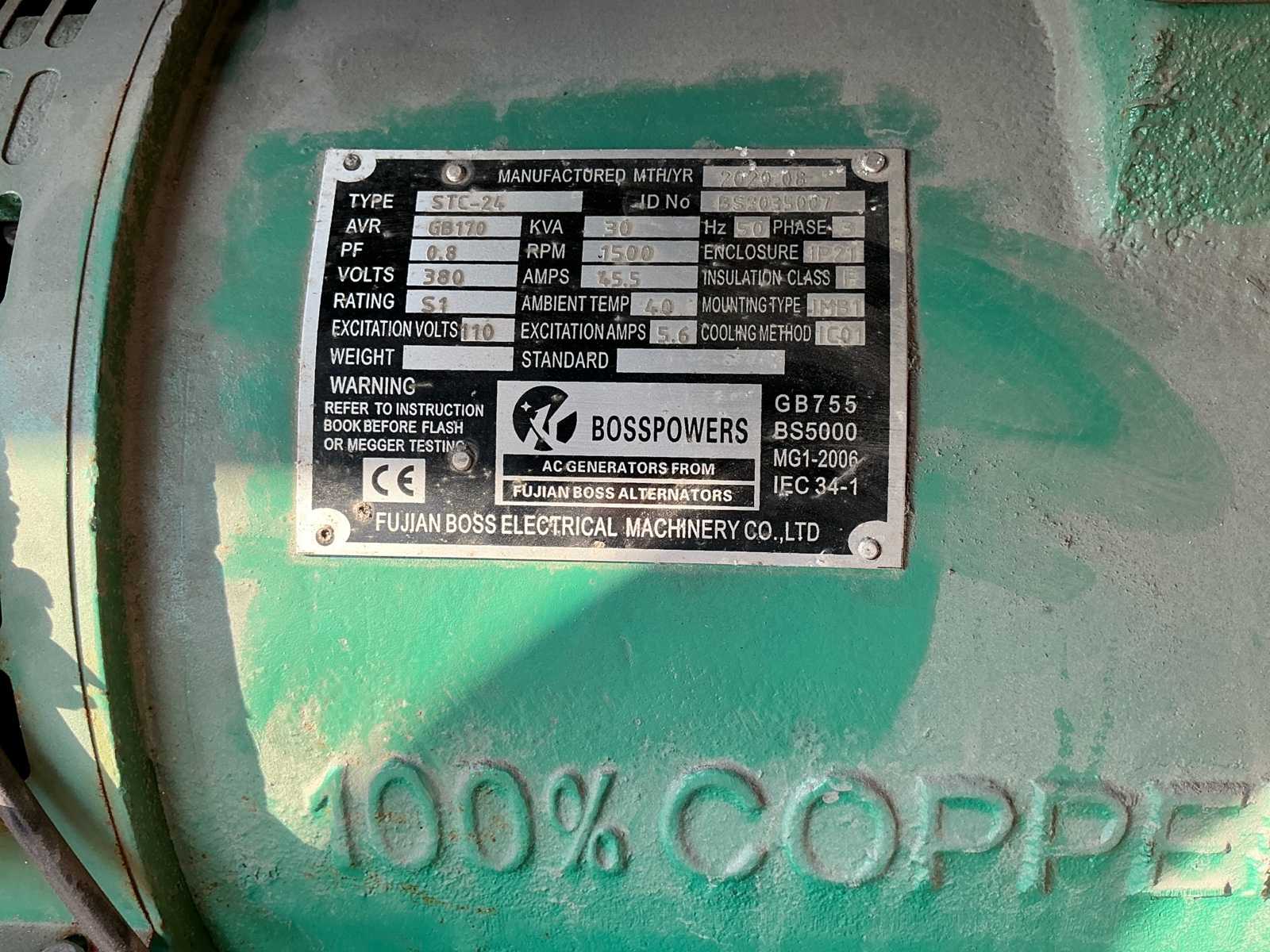 Fujian BS-W30 dieselgenerator 30 kVA | 2020, 808 uur