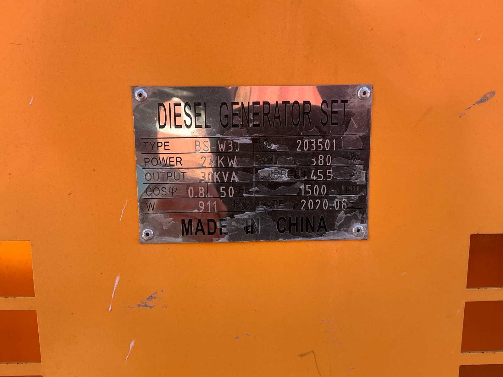 Fujian BS-W30 dieselgenerator 30 kVA | 2020, 808 uur