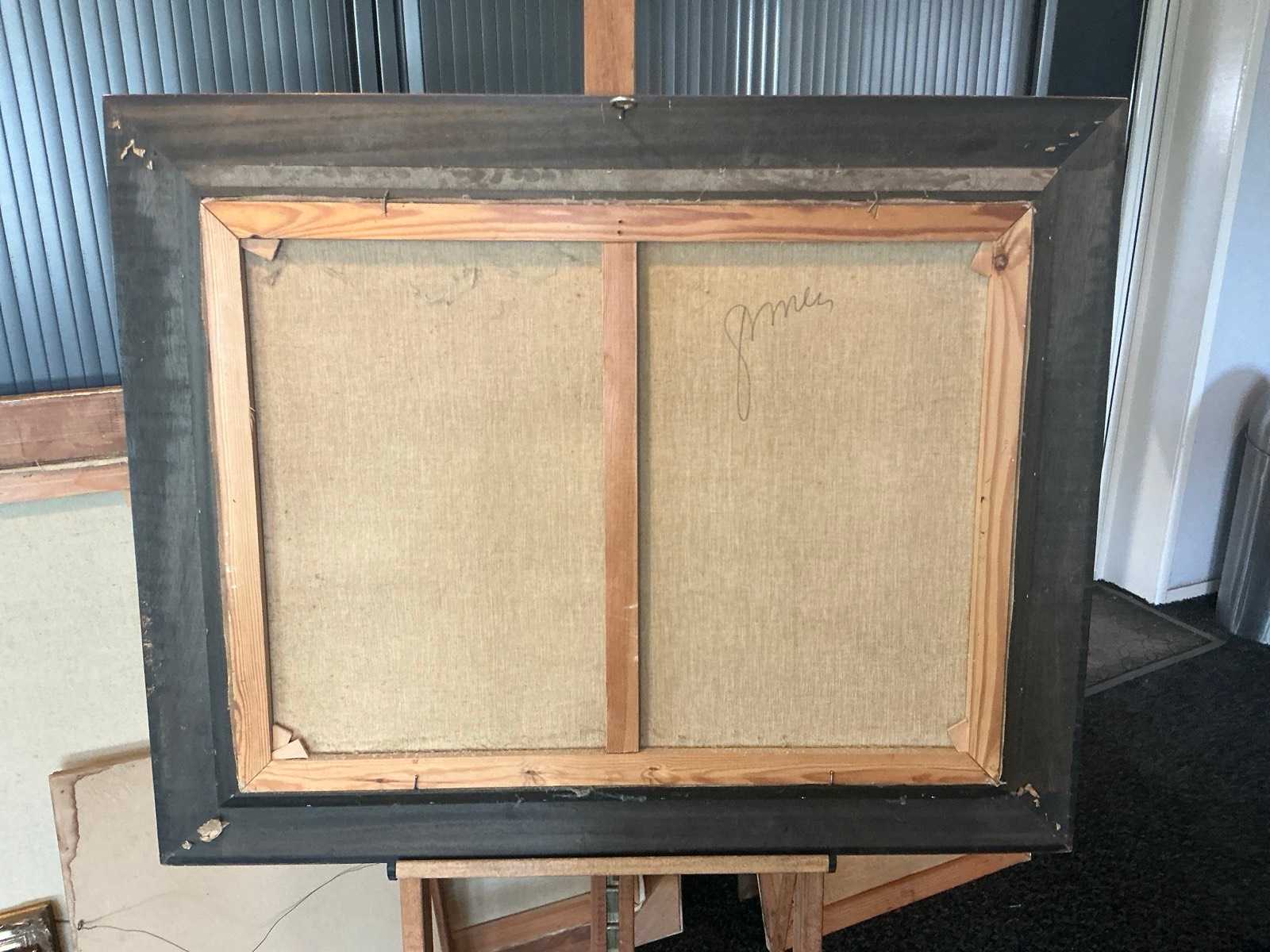 Schilderij van Piet Mees, met lijst ca. 81 x 101 cm