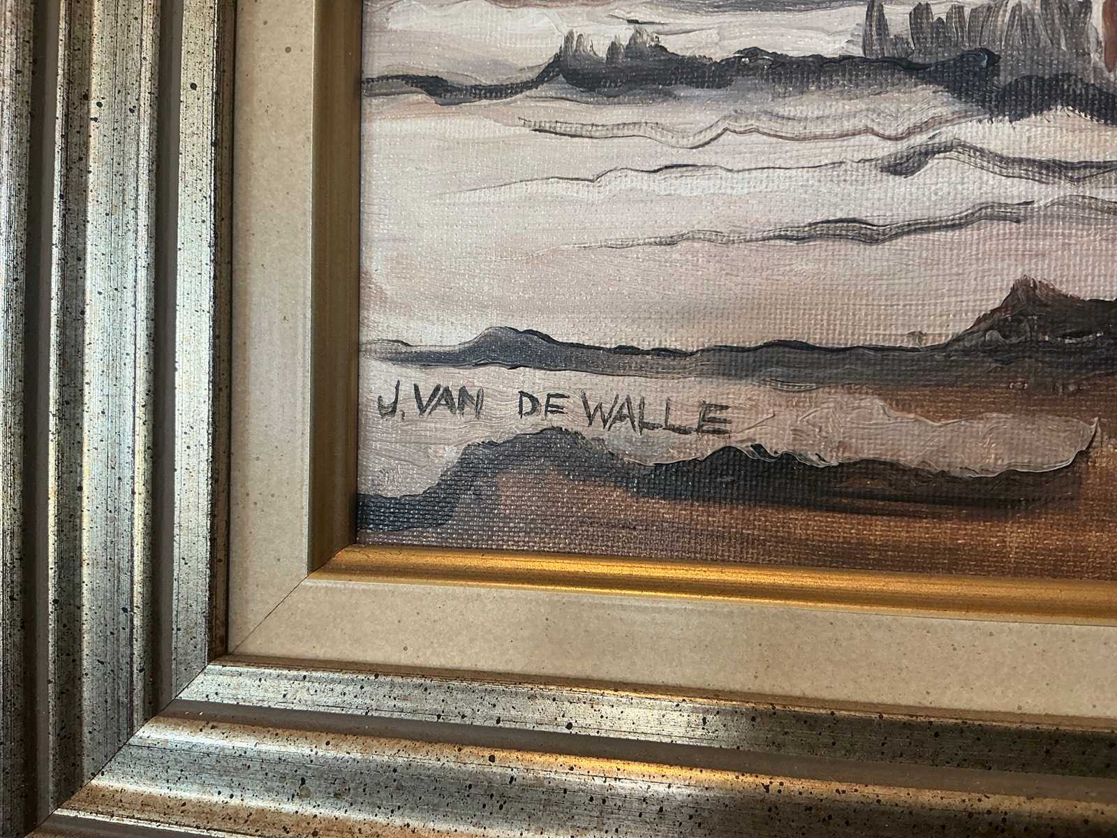 Schilderij van kunstenaar J. van de Walle, 75x85 cm incl. lijst