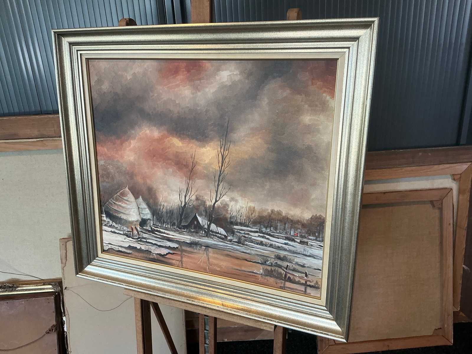 Schilderij van kunstenaar J. van de Walle, 75x85 cm incl. lijst