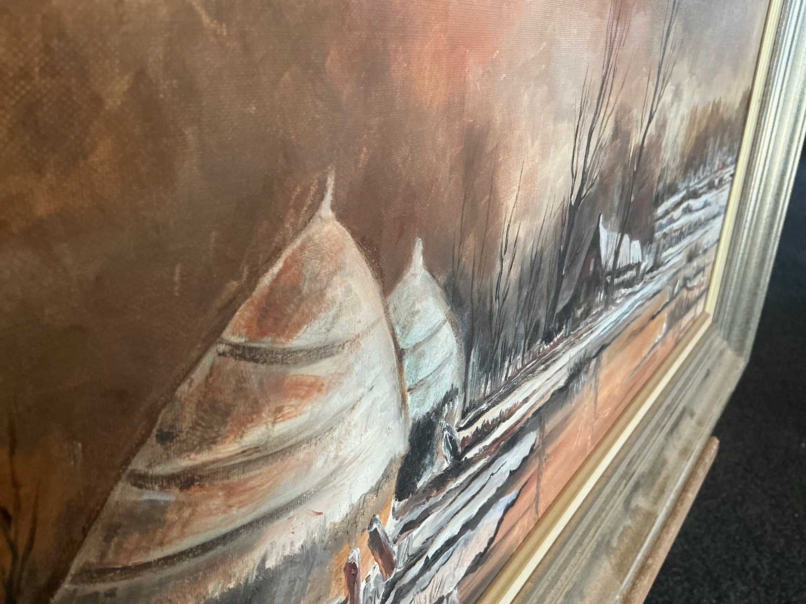 Schilderij van kunstenaar J. van de Walle, 75x85 cm incl. lijst