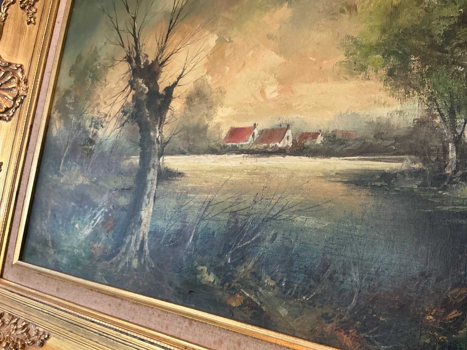 Schilderij J.R. Deprez, incl. lijst (150 x 90 cm)