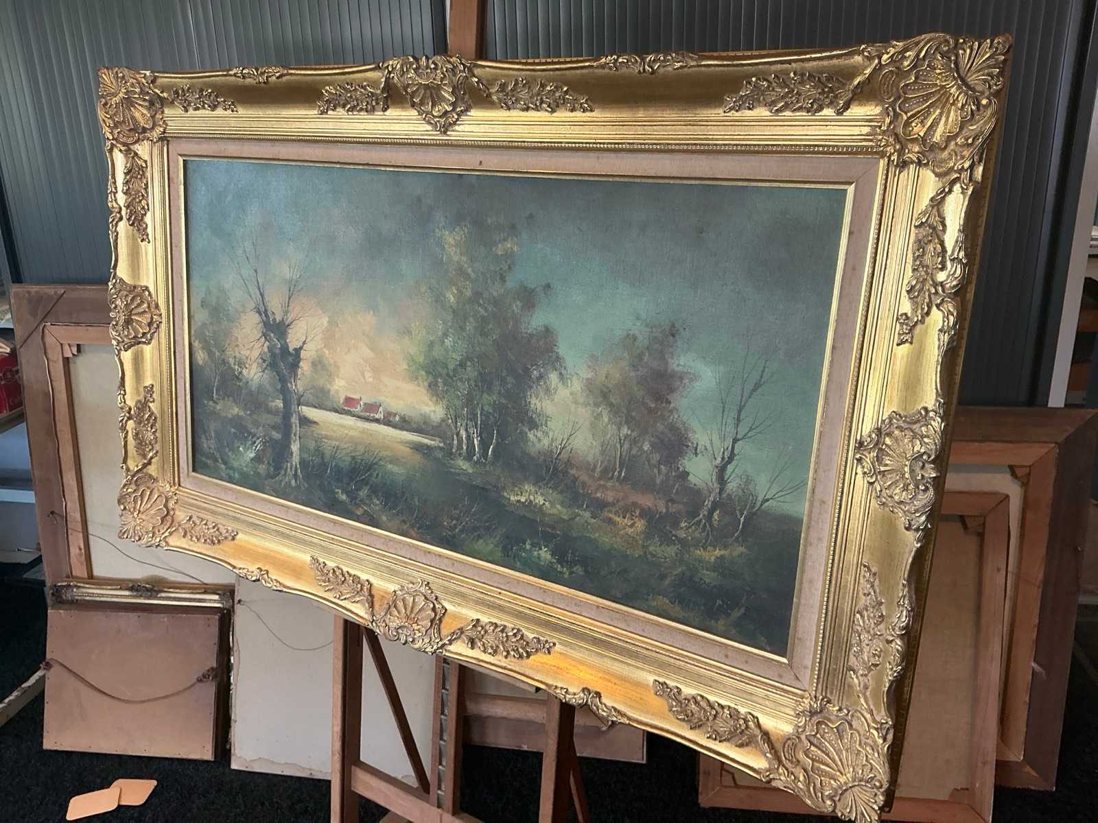 Schilderij J.R. Deprez, incl. lijst (150 x 90 cm)