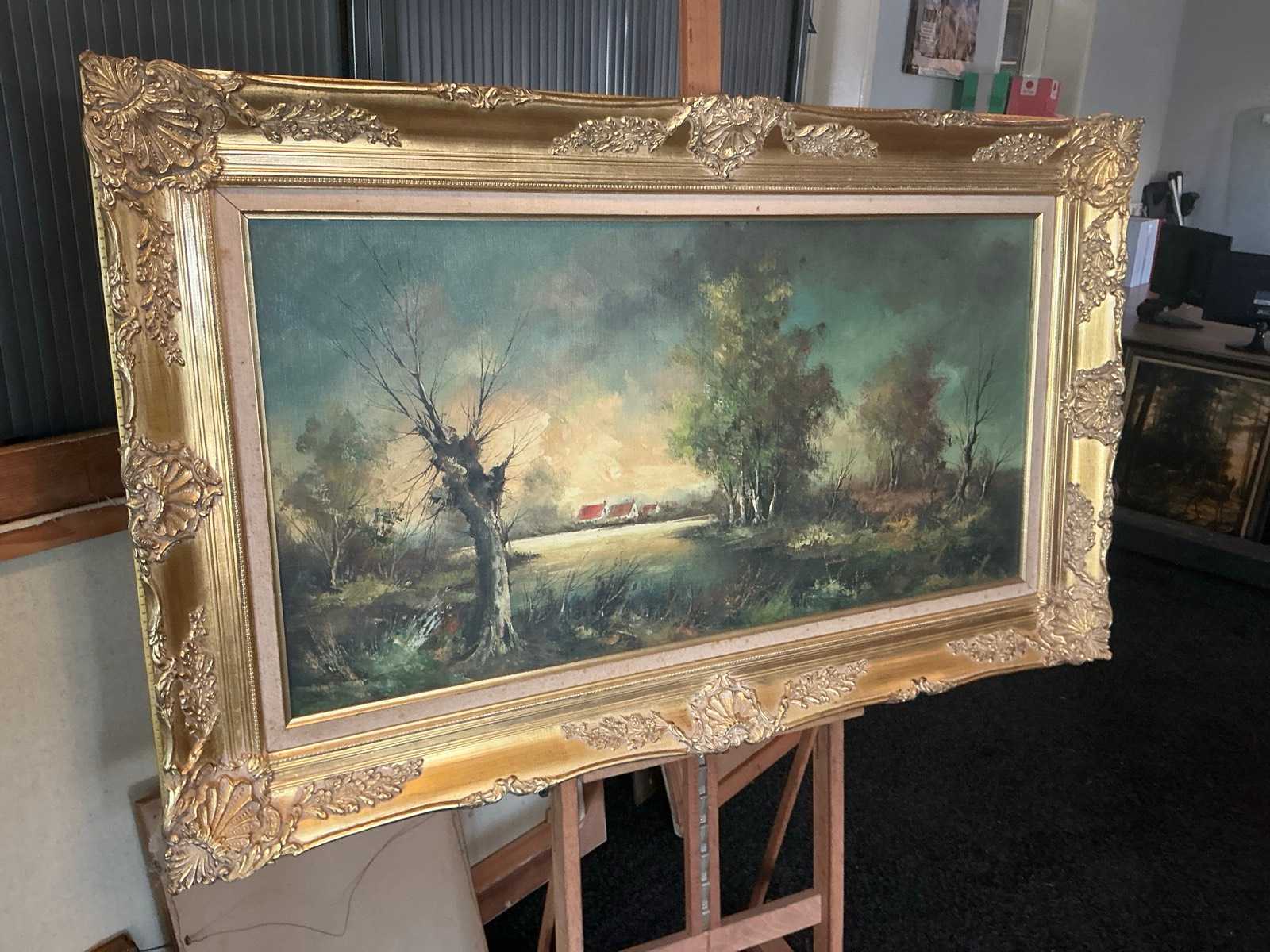 Schilderij J.R. Deprez, incl. lijst (150 x 90 cm)
