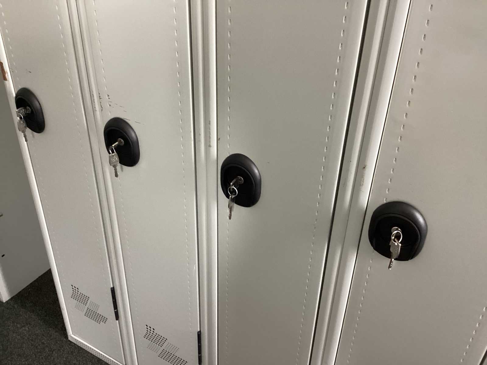Acial grijze lockerkast met 4 deuren, 180x120x50 cm