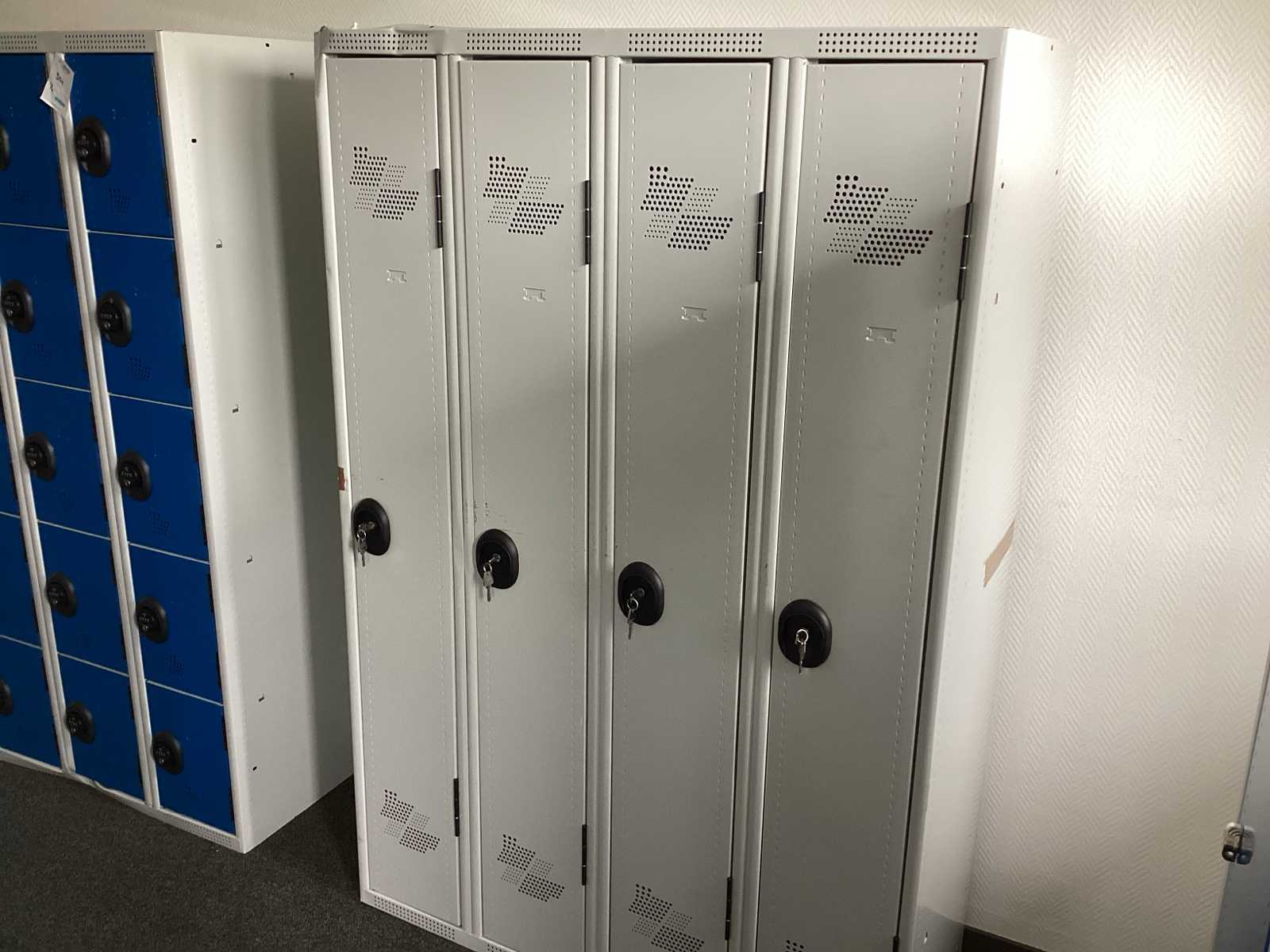 Acial grijze lockerkast met 4 deuren, 180x120x50 cm