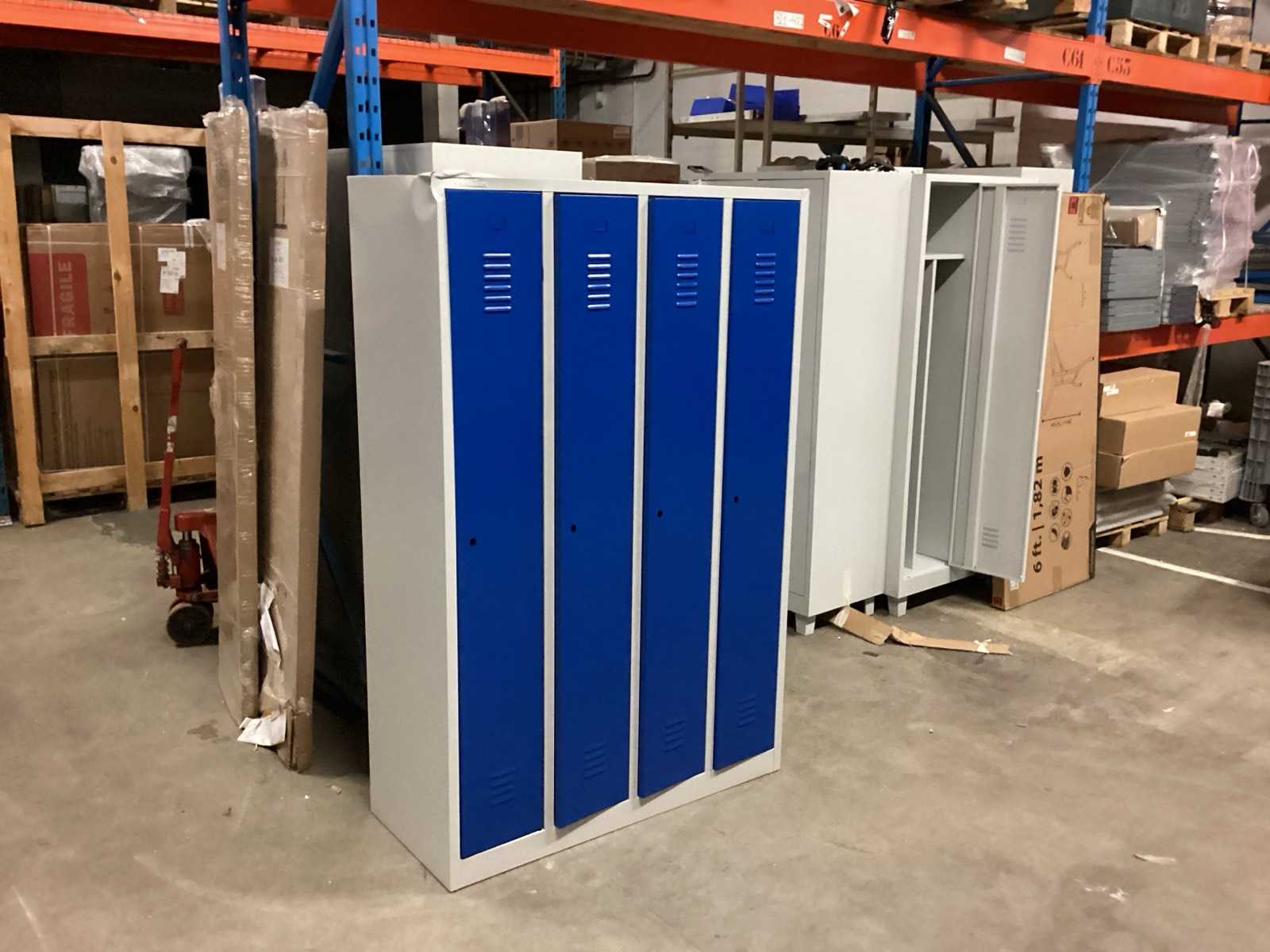 Blauwe Manutan lockerkast 180x117x50 cm