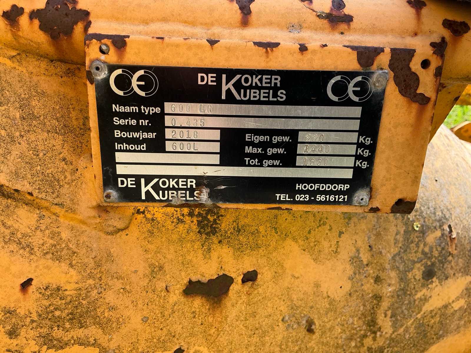 2018 Koker 600L Betonkubel