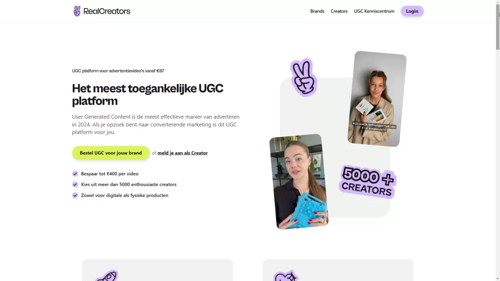 Plataforma UGC Real Creators