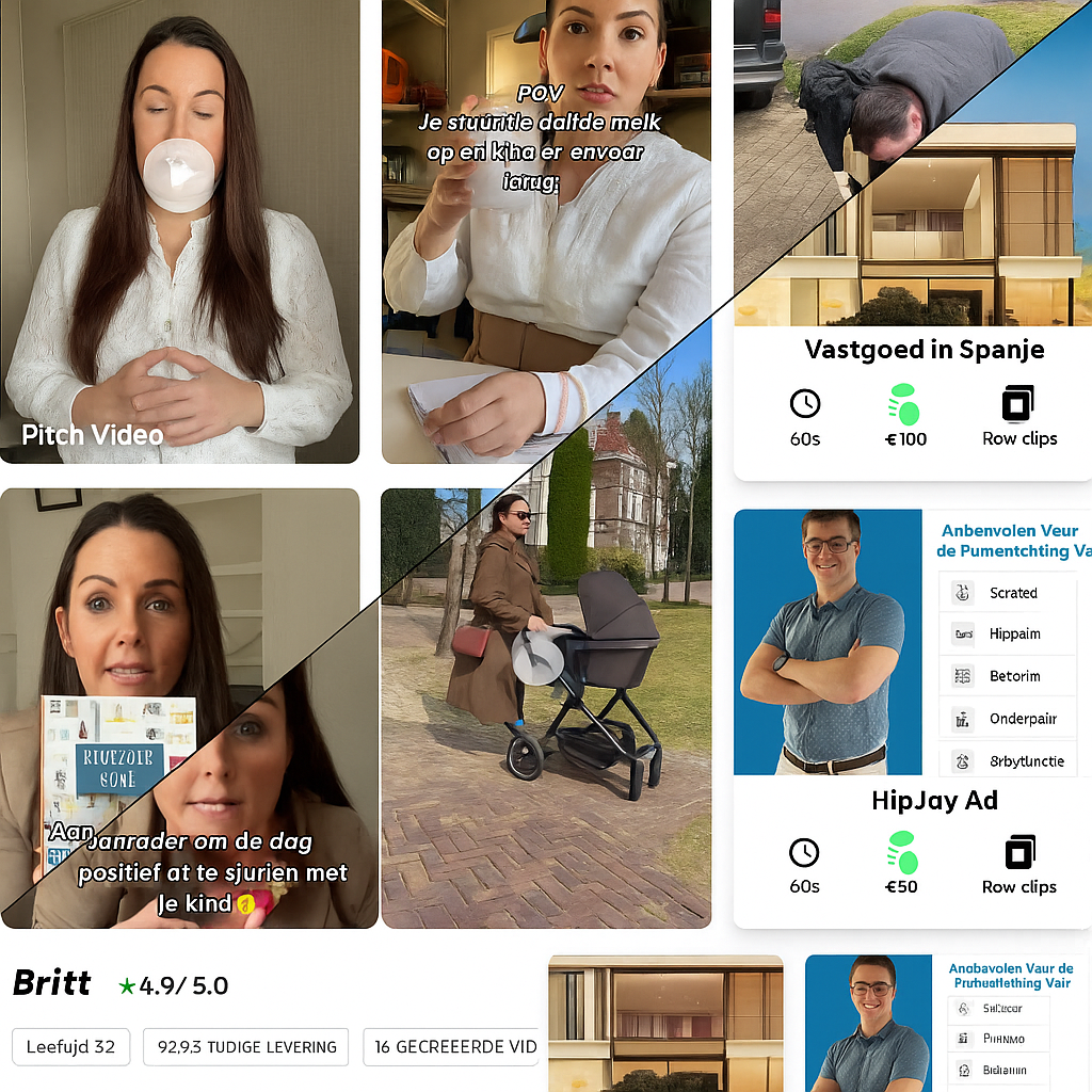 Collage de clips de vídeo familiares y de negocios