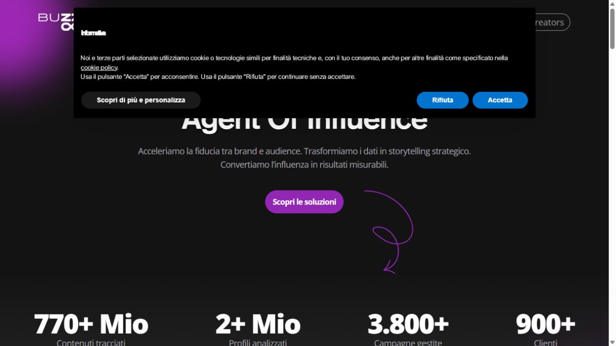 Buzzoole homepage screenshot