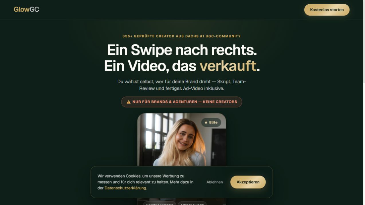 GlowGC homepage screenshot