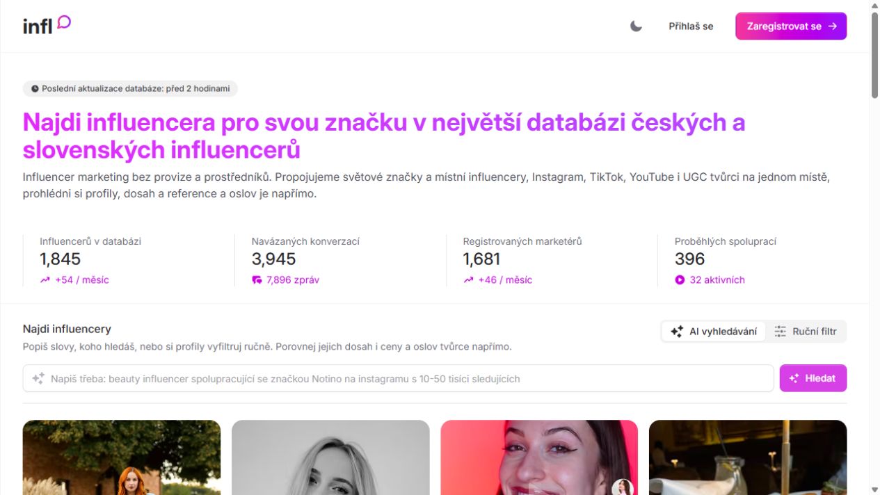 infl.cz homepage screenshot
