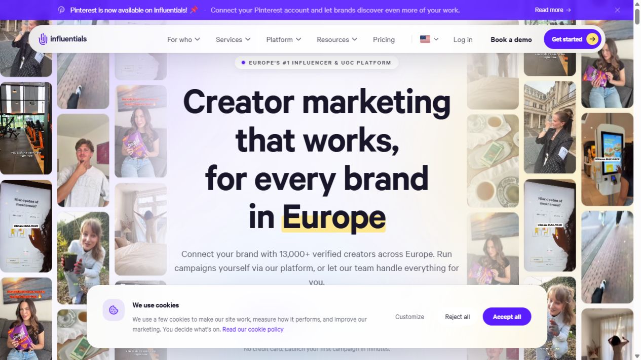 Influentials homepage screenshot