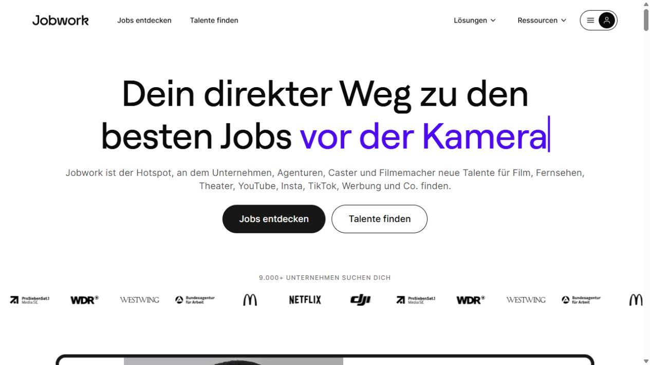 Jobwork homepage screenshot
