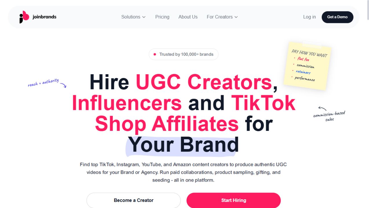 JoinBrands homepage screenshot
