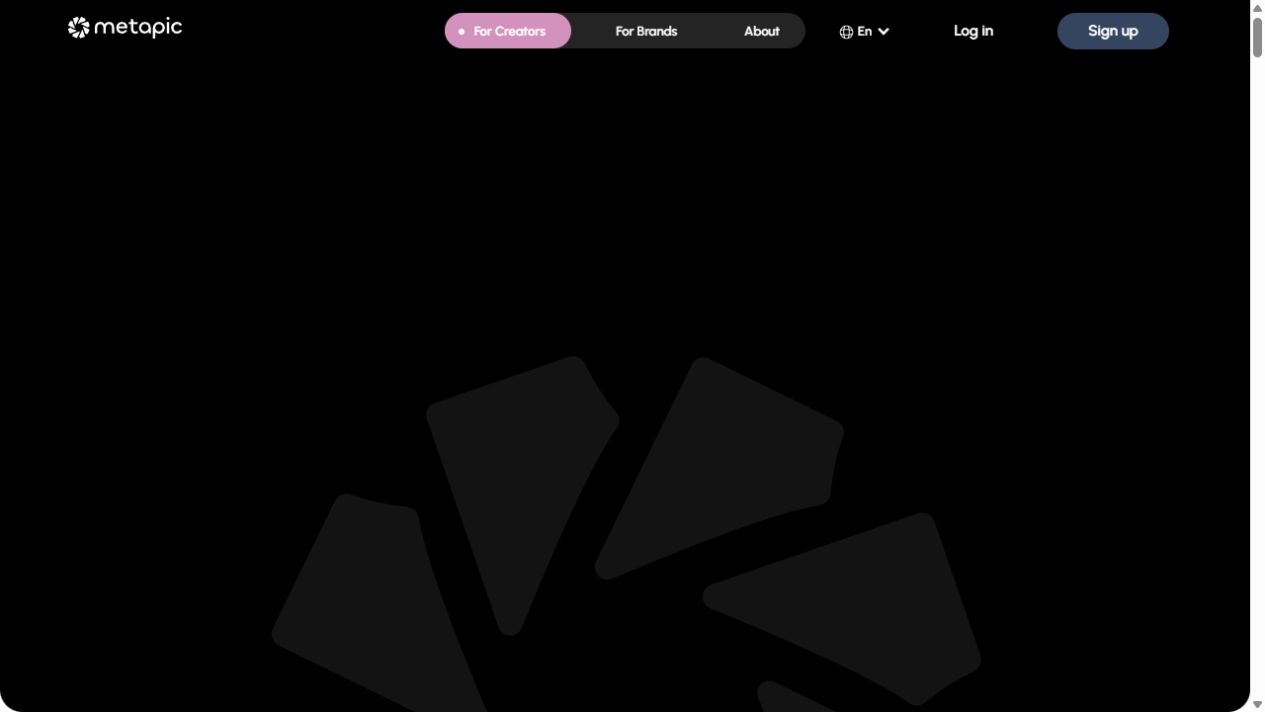 Metapic homepage screenshot