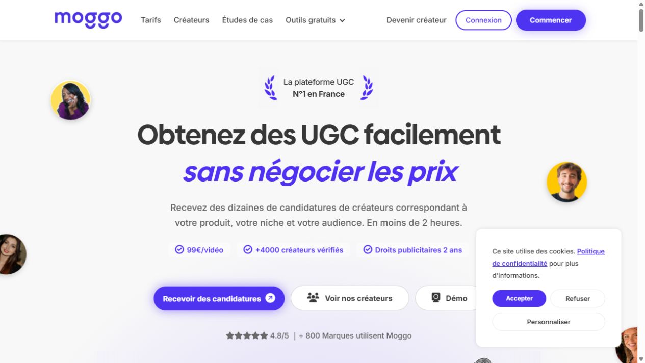 Moggo homepage screenshot