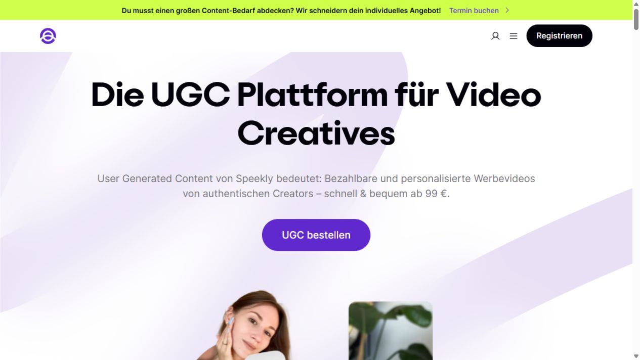 Speekly homepage screenshot