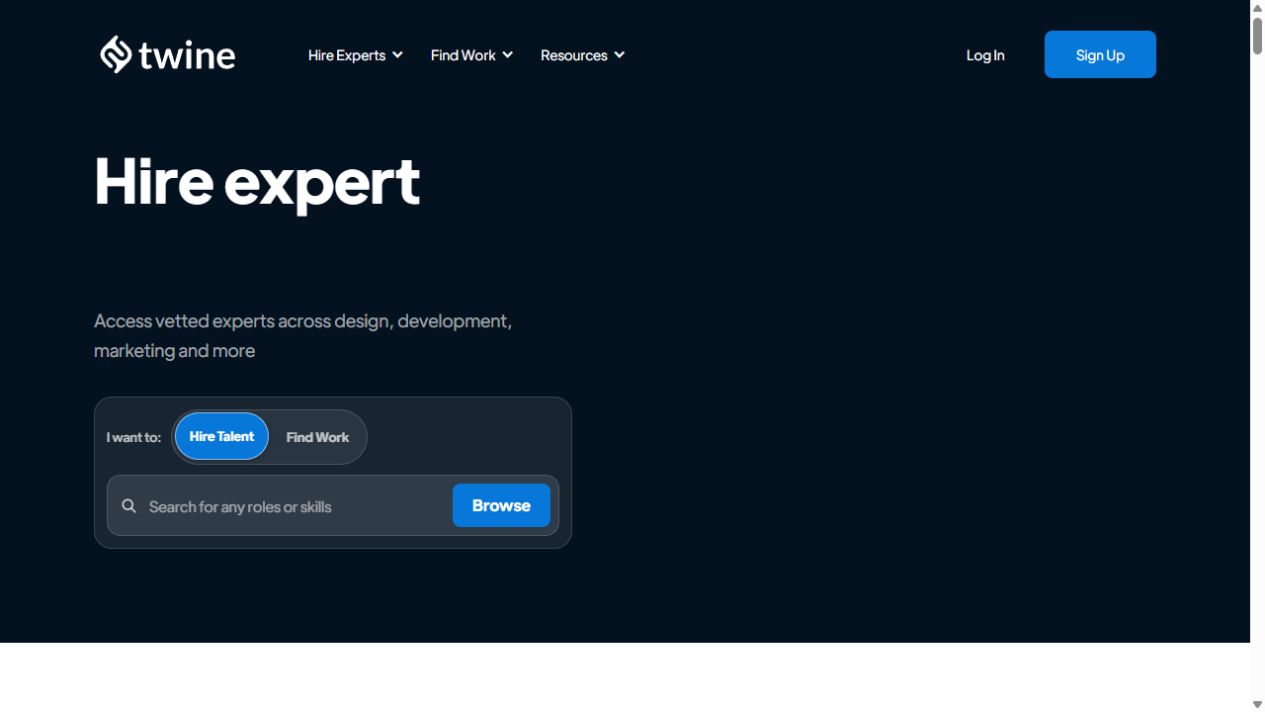 Twine homepage screenshot