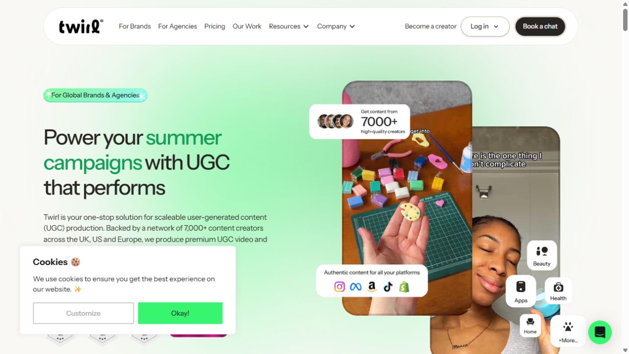 Twirl homepage screenshot