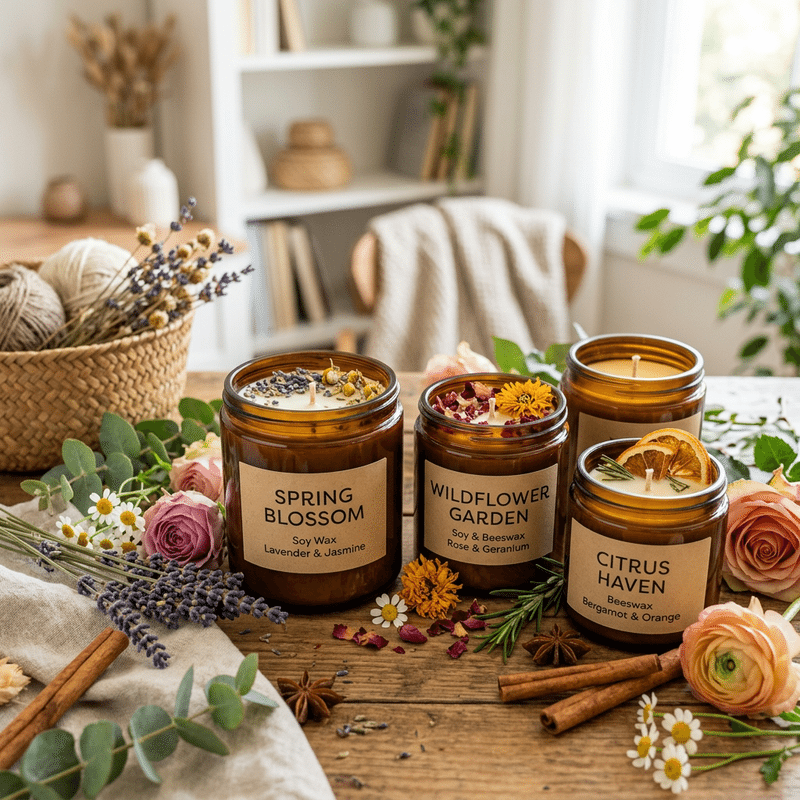 Virágos illatgyertyák