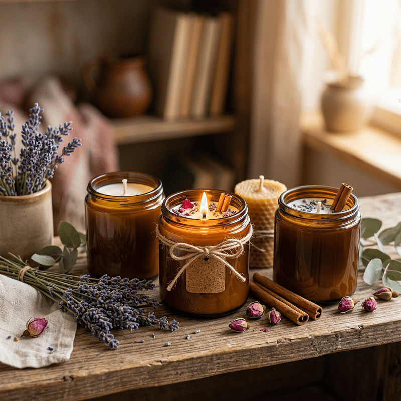 Levendulás illatgyertyák