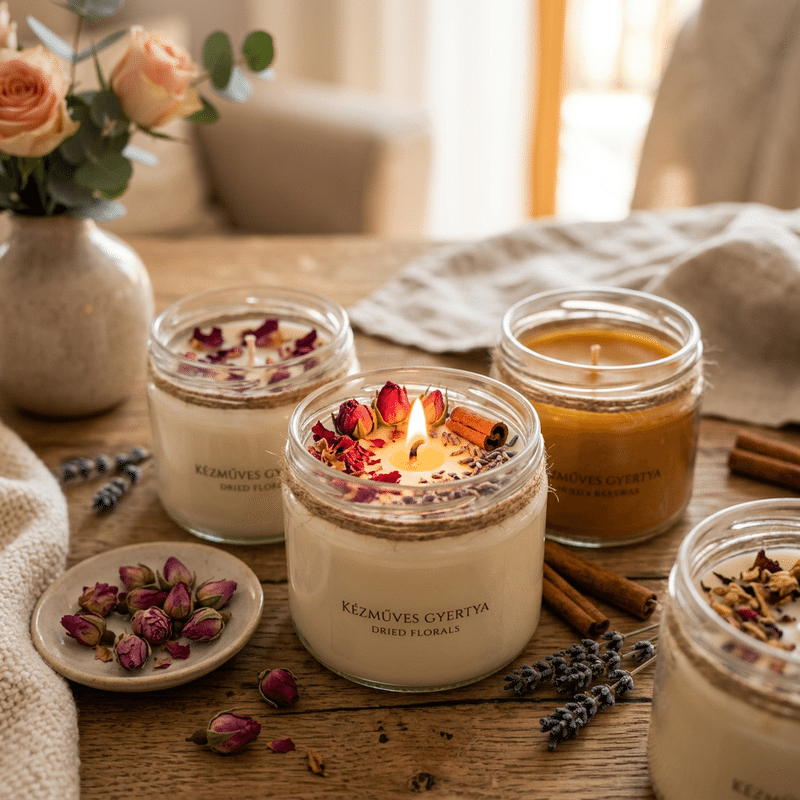 Rózsa illatgyertyák