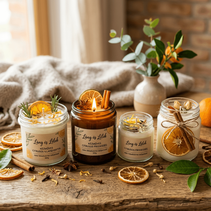 Citrusos illatgyertyák