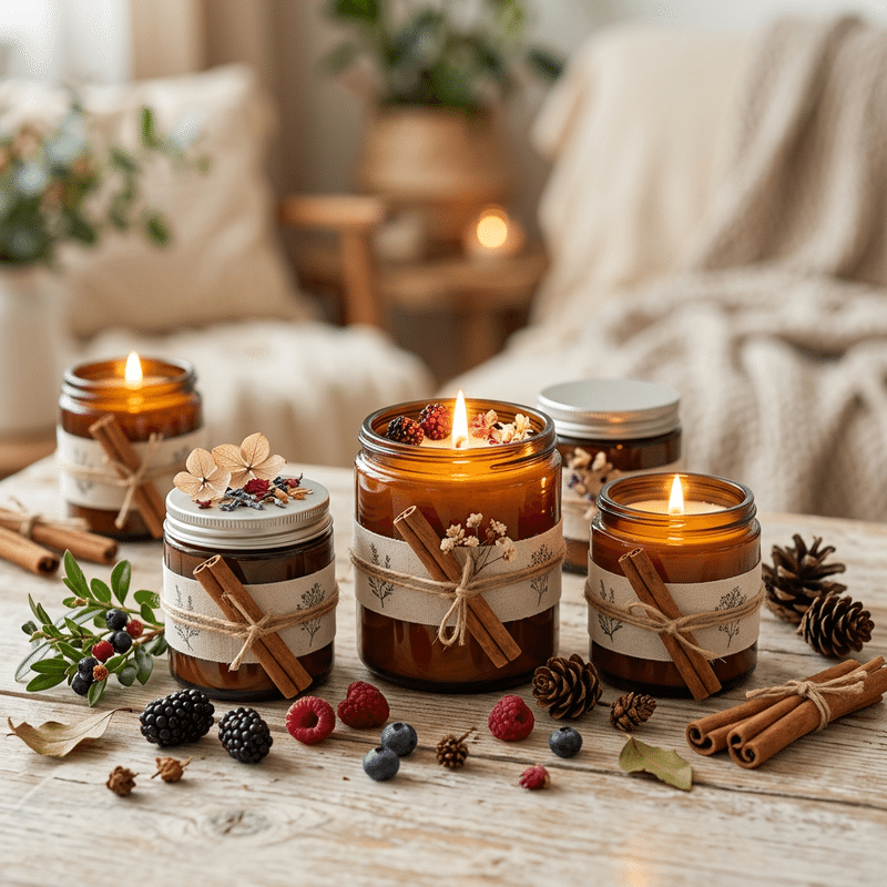 Bogyós gyümölcsös gyertyák