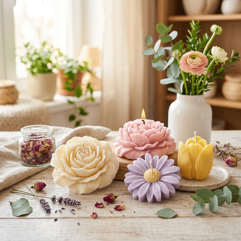 Virág formájú gyertyák