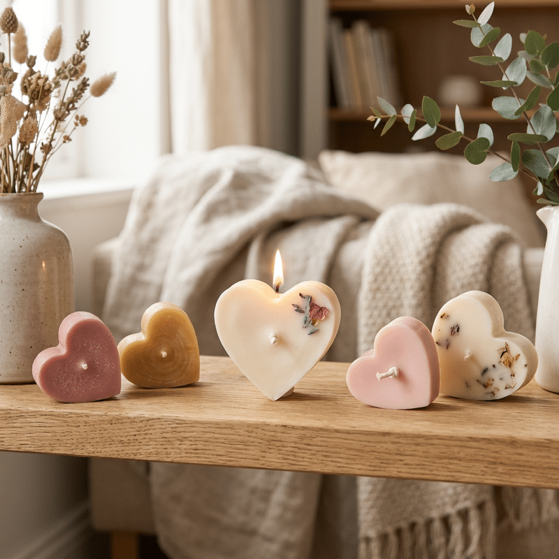 Szeretettel készült szívgyertyák